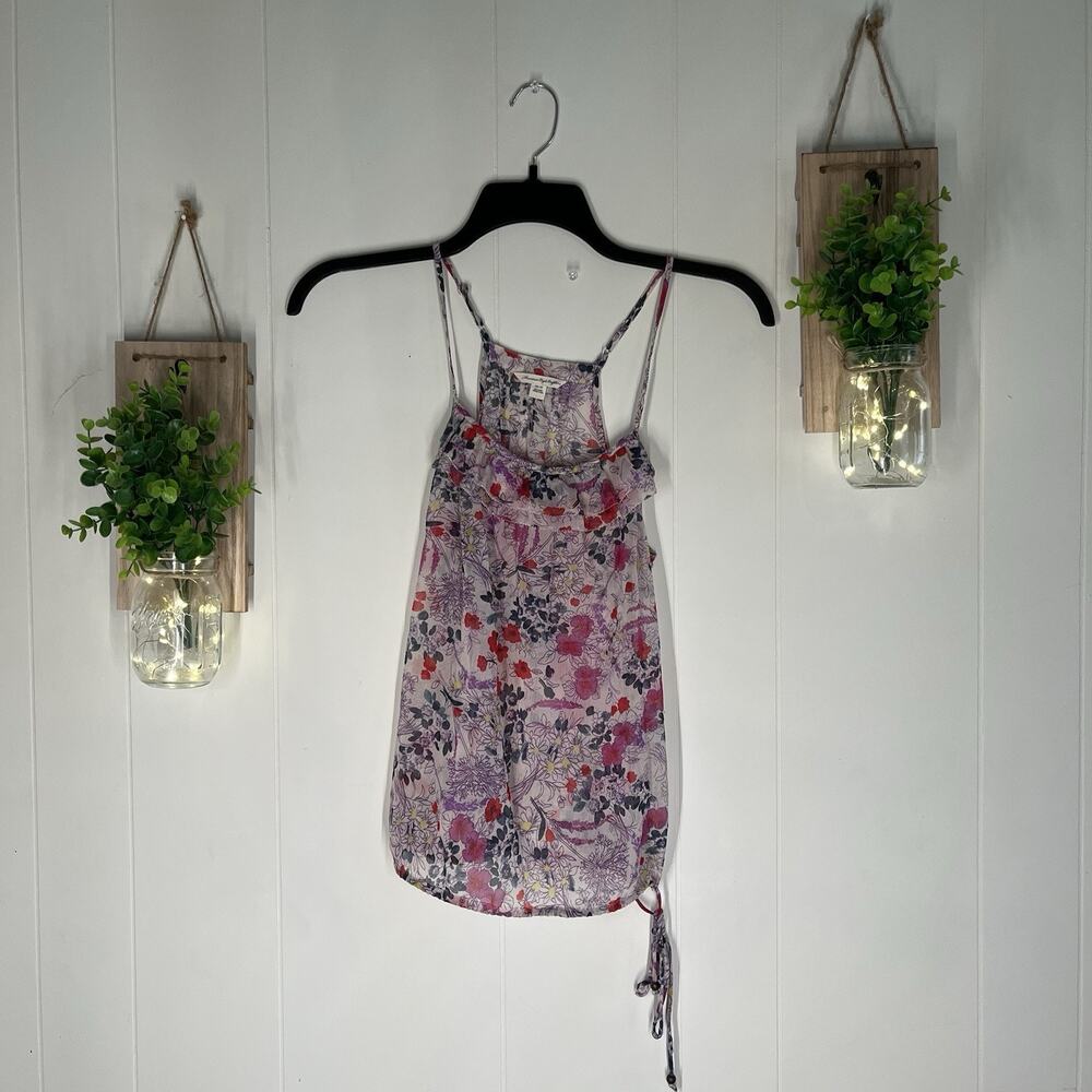 American Eagle Junior’s Women Pink Floral Spaghetti Strap Cami Tank Top XS